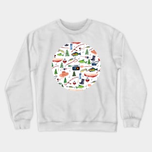 A day at the lake fishing Crewneck Sweatshirt